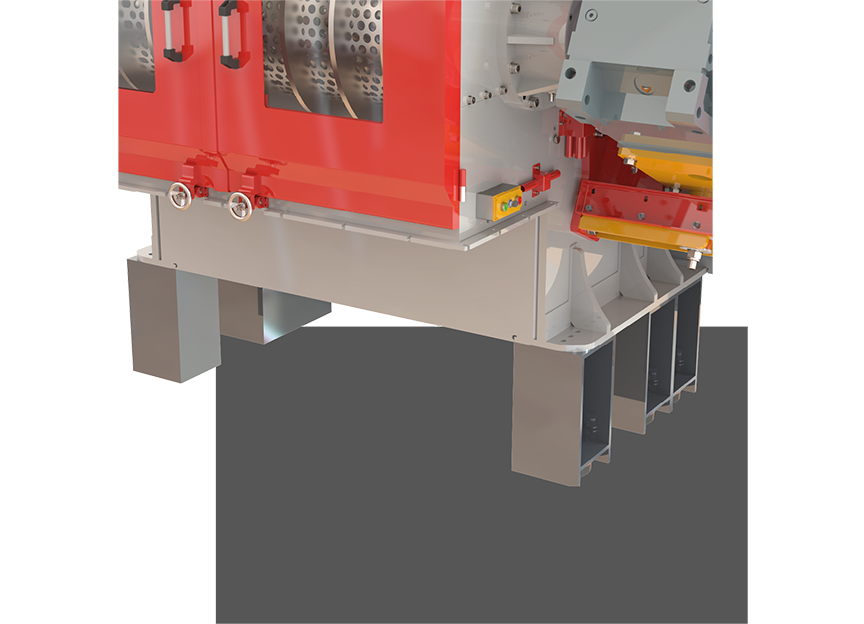 Увеличенное пространство для выгрузки материала за счёт приподнятого корпуса машины