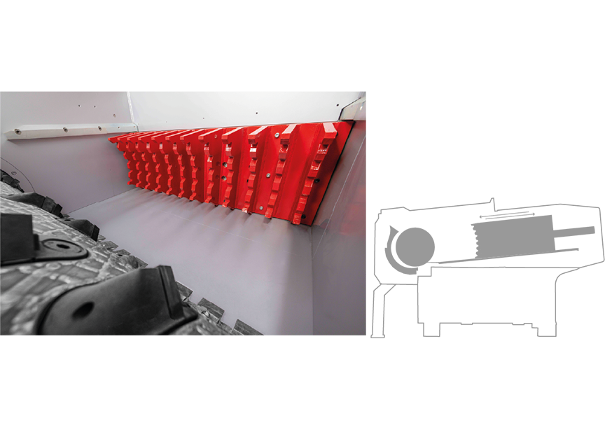 POWERFUL AND CONTROLLED MATERIAL FEEDING